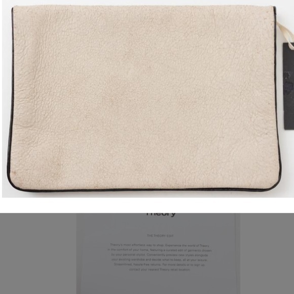 NWT Clare Vivier Textured Ivory Leather Clutch - Picture 2 of 8